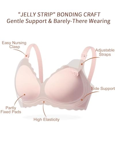 Nursing Bras for Breastfeeding Wavy Seamless Comfort Maternity Bralette Wireless Pregnancy Sleep Bra with Support