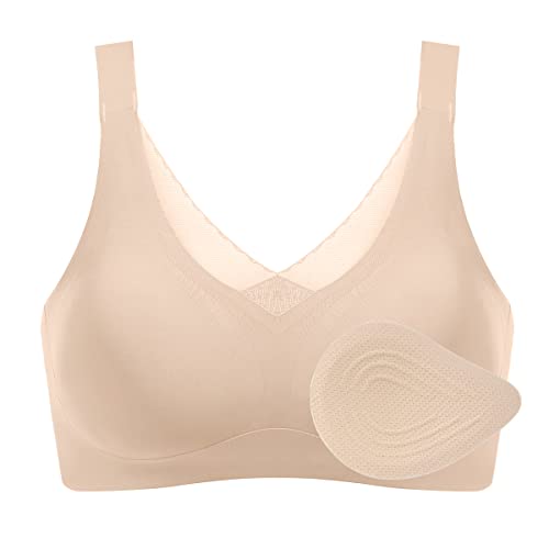 Seamless Post-Surgery Bra for Women, Mastectomy Bra with Cotton Breast Forms Set