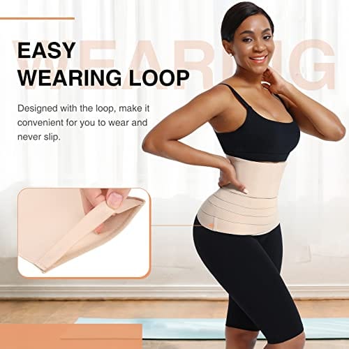 FeelinGirl Waist Trainer Wrap for Women Tummy Control Waist Shaper with Loop