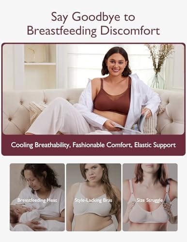 Nursing Bras for Breastfeeding, Breathable Mesh Nursing Bras Comfort Maternity Bra Wireless Pregnancy Sleep Bra