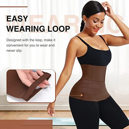 FeelinGirl Waist Trainer Wrap for Women Tummy Control Waist Shaper with Loop