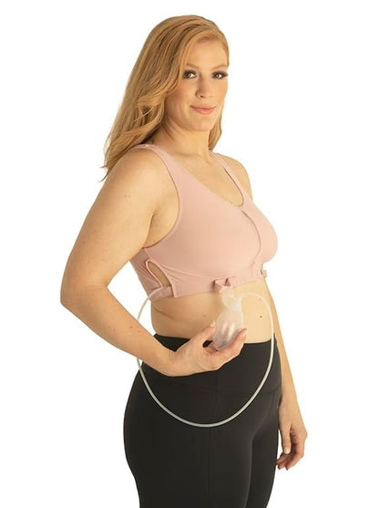 Surgical Bra, Front Closure Mastectomy Support Bra with Seamless Cups Removable Drain Bulb Holders