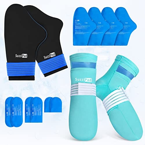 SuzziPad Cold Therapy Socks & Hand Ice Pack Cold Gloves for Chemotherapy Neuropathy, Chemo Care Package for Women and Men, Ideal for Plantar Fasciitis, Carpal Tunnel, Arthritis Hand Pain Relief, S/M