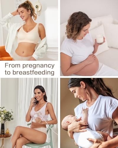 Nursing Bras for Breastfeeding Wireless Maternity Bra Soft Support Pregnancy Sleep Bra for Women