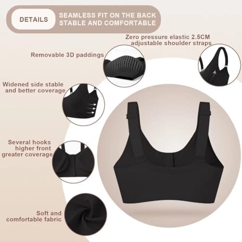 Seamless front closure mastectomy bra surgical bra Pocket Breast Prosthesis Breast forms Bralette Daily Bra