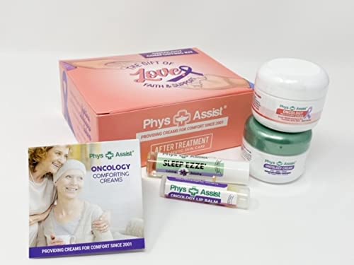 Phys-Assist - Comfort kit for Chemo & Radio Patient The Gift of Love, Faith & Support. 2-1.5 oz face and body cream plus lip balm & roll-on