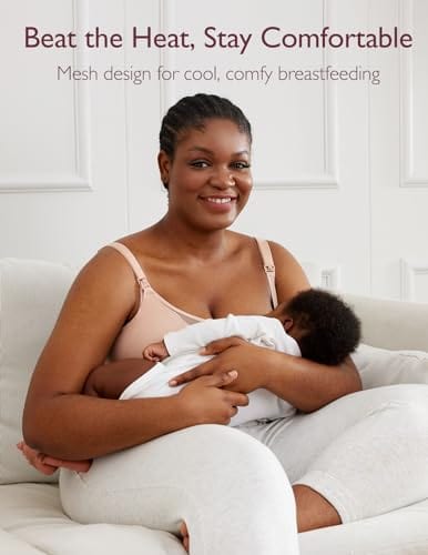 Nursing Bras for Breastfeeding, Breathable Mesh Nursing Bras Comfort Maternity Bra Wireless Pregnancy Sleep Bra