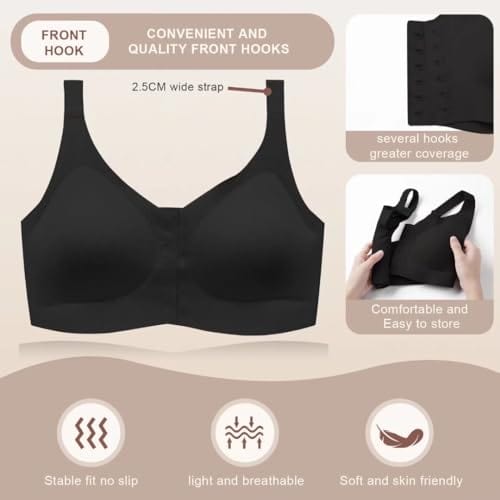 Seamless front closure mastectomy bra surgical bra Pocket Breast Prosthesis Breast forms Bralette Daily Bra