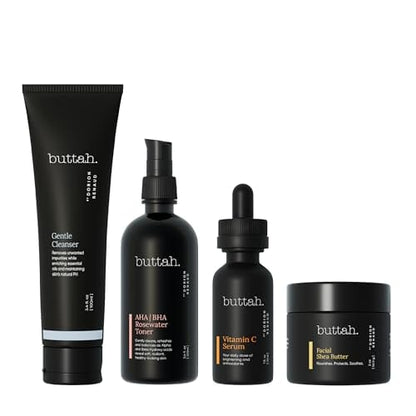 Buttah Skin Supreme Kit for Melanin Rich Skin  Coco Shea Revitalizing Cream 2 oz  Vitamin C Serum 1 oz Cleanser 3.4 oz  Rosewater Toner 3.4 oz  Black Owned Skincare