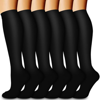 Bluemaple 6 Pack Copper Compression Socks for Women & Men - Best Support for Nurses, Recovery, Running, Athletic