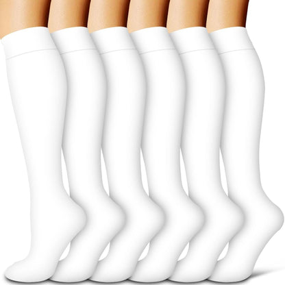 Compression Socks for Women & Men Circulation(6 pairs)-Graduated Supports Socks for Running, Athletic Sports