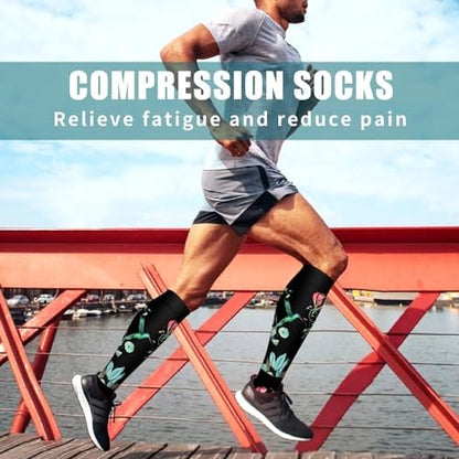 Bluemaple 6 Pack Copper Compression Socks for Women & Men - Best Support for Nurses, Recovery, Running, Athletic