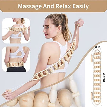 5 in 1 Wood Therapy Massage Tools, Lymphatic Drainage Massager, Professional Maderoterapia Kit,Body Shaping, Anti-Cellulite,Massager Body Sculpting Tools for Muscle Pain Relief