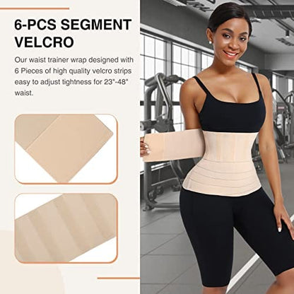 FeelinGirl Waist Trainer Wrap for Women Tummy Control Waist Shaper with Loop