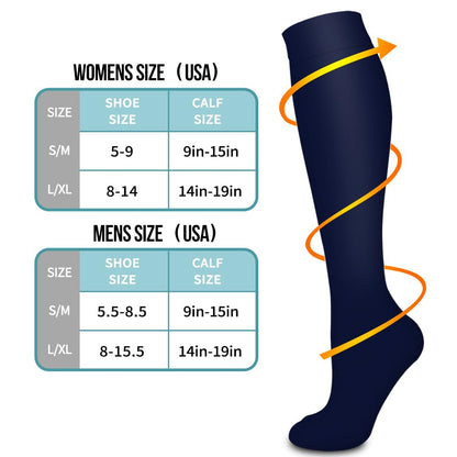 Compression Socks for Women & Men Circulation(6 pairs)-Graduated Supports Socks for Running, Athletic Sports