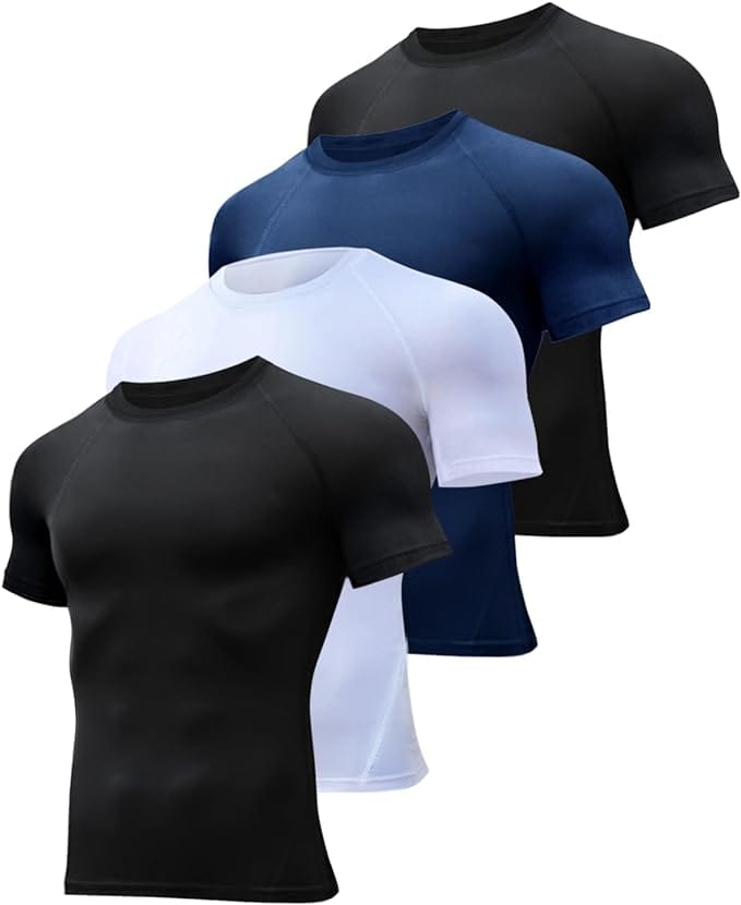 Compression Shirts Men Short Sleeve Rash Guard Base Layer Athletic Undershirt