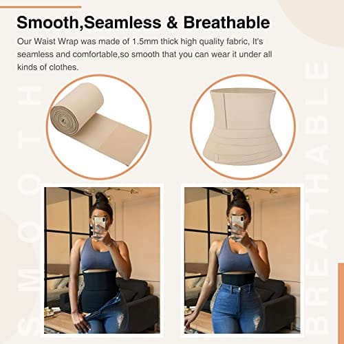 FeelinGirl Waist Trainer Wrap for Women Tummy Control Waist Shaper with Loop