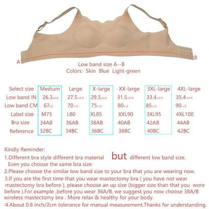 Everyday Mastectomy Bra for Women Breast Prosthesis Summer Seamless Thin