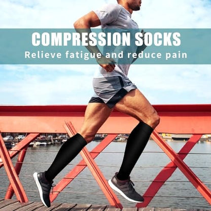 Bluemaple 6 Pack Copper Compression Socks for Women & Men - Best Support for Nurses, Recovery, Running, Athletic