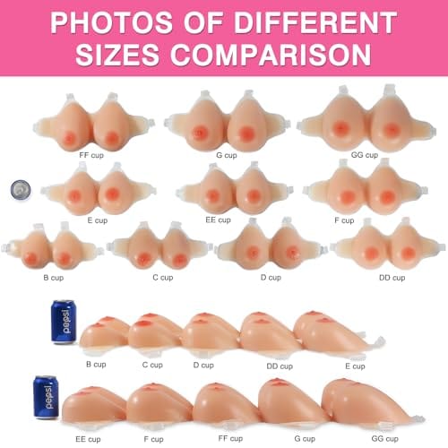 Vollence Strap on Silicone Breast Forms Fake Boobs for Mastectomy Crossdresser