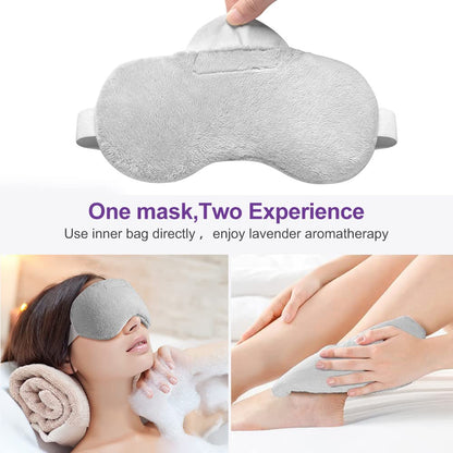 Lavender Eye Mask, Aromatherapy Weighted Eye Mask for Dry Eyes, Sleep Mask for Men Women, Hot & Cold Therapy Eye Cover for Compression Pain Relief