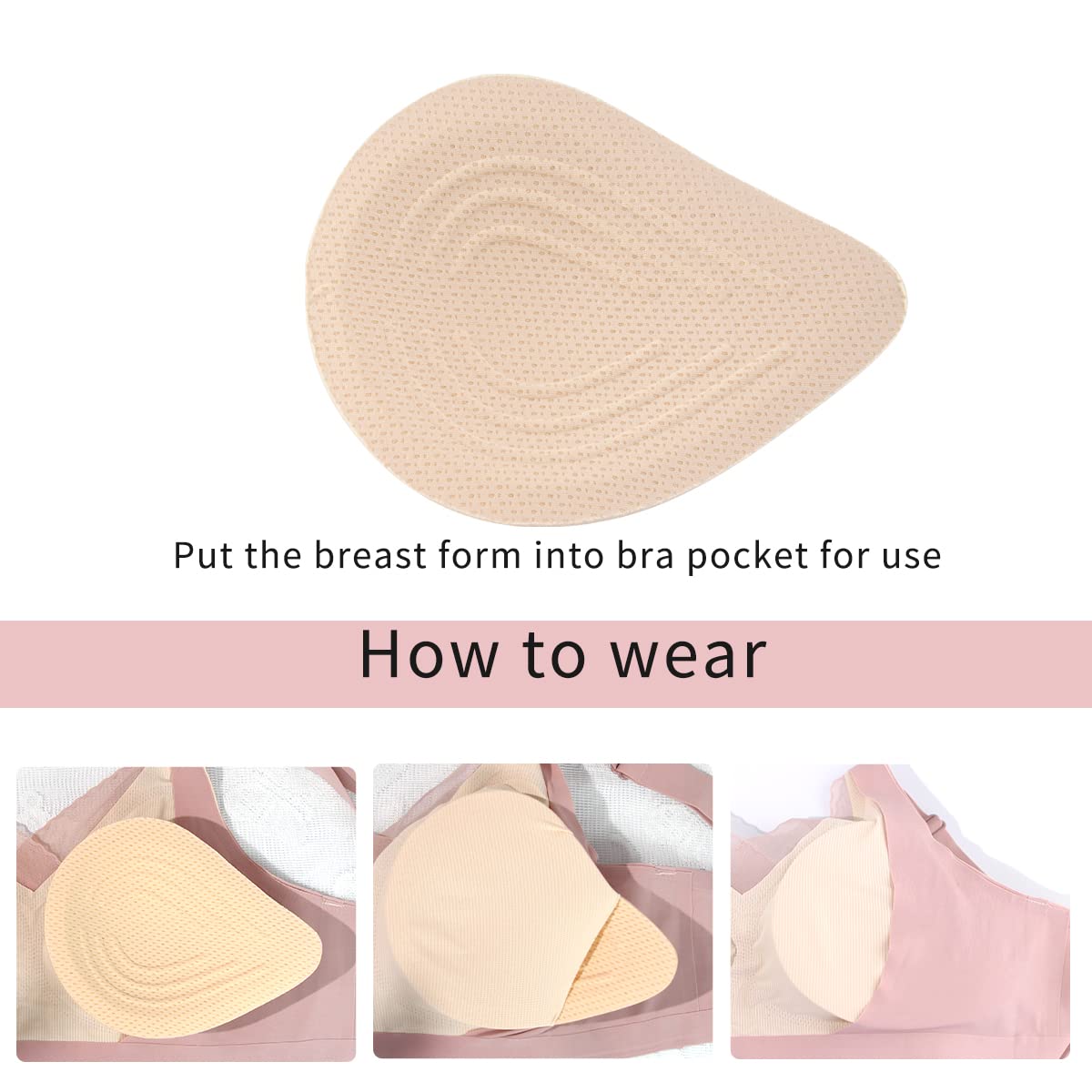 Seamless Post-Surgery Bra for Women, Mastectomy Bra with Cotton Breast Forms Set