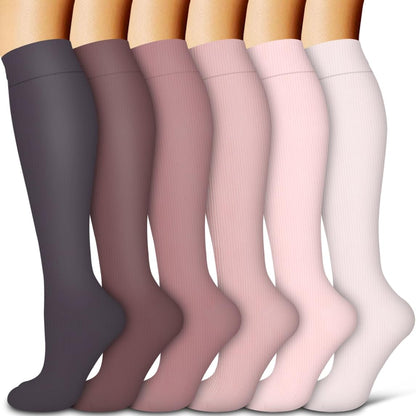 Compression Socks for Women & Men Circulation(6 pairs)-Graduated Supports Socks for Running, Athletic Sports