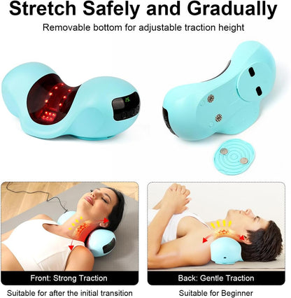 USUIE Red Light Therapy Neck Traction Pillow, Neck Stretcher for Neck Pain Relief, Cervical Traction Device for Tension Headache and Neck Hump Corrector