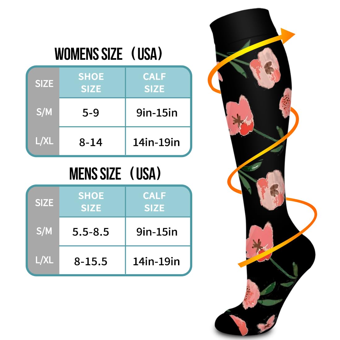 Compression Socks for Women & Men Circulation(6 pairs)-Graduated Supports Socks for Running, Athletic Sports