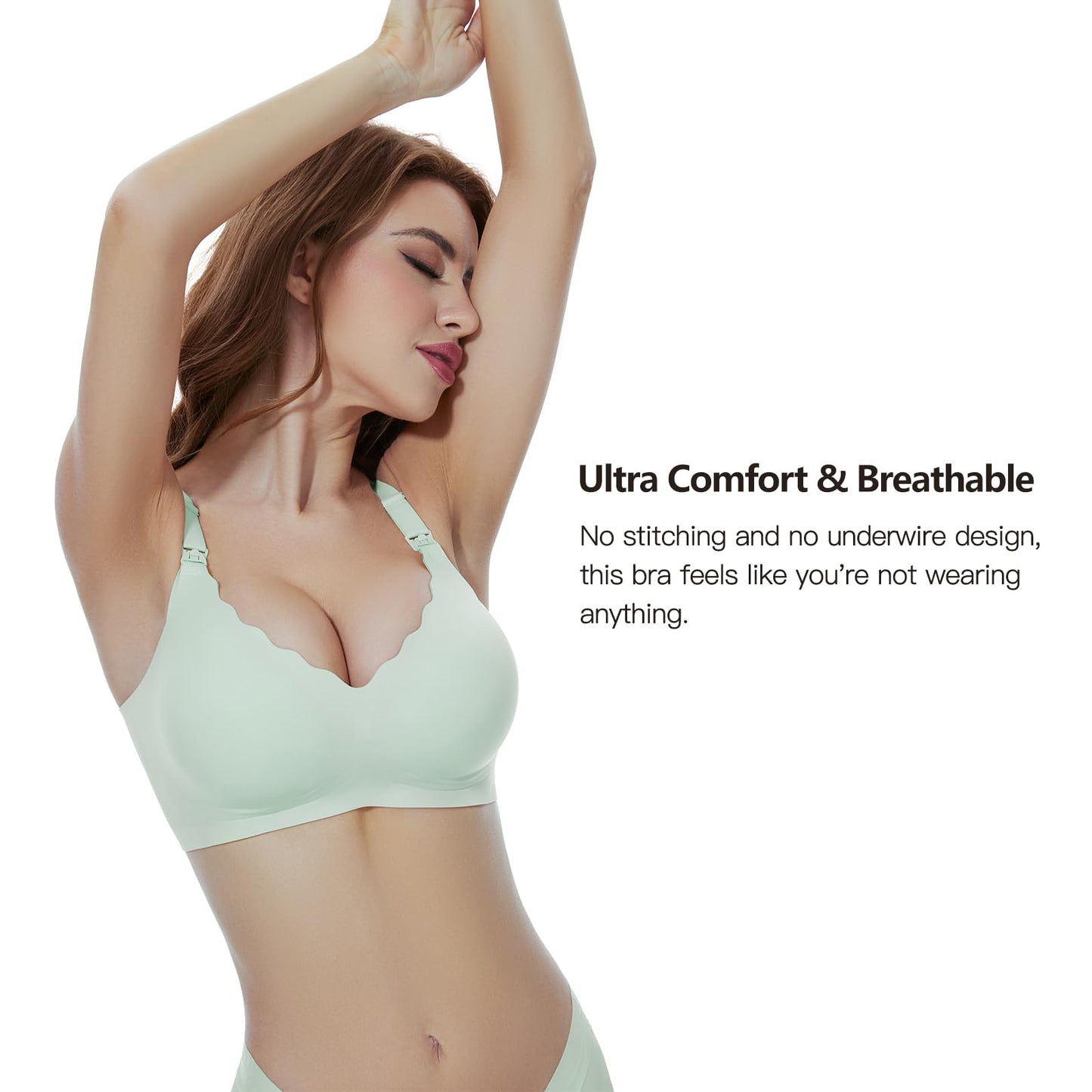 Nursing Bras for Breastfeeding Seamless Maternity Bra Ultra Comfort Pregnancy Sleep Bralette for Women