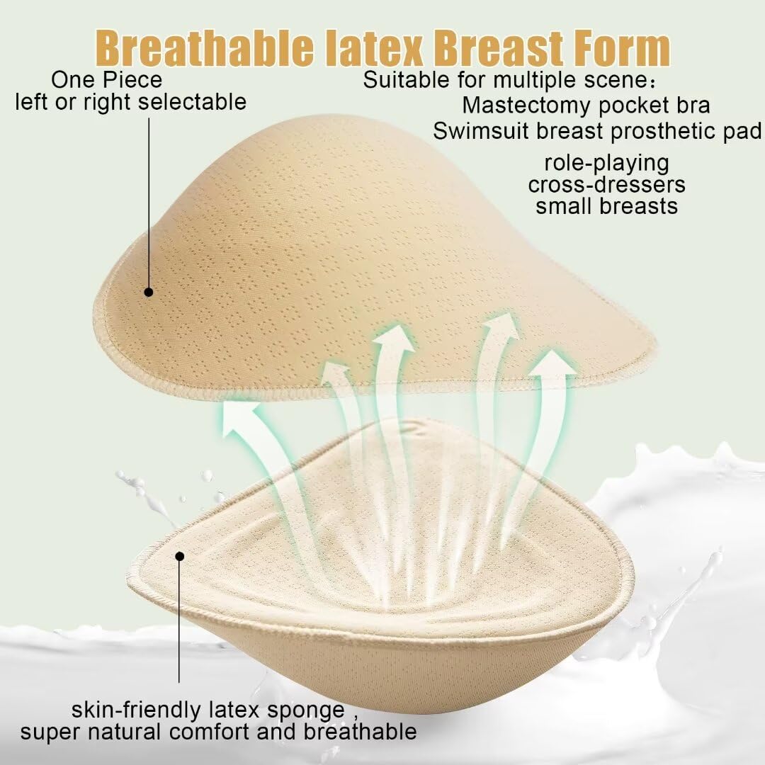 Latex Foam Mastectomy Breast Prosthesis Breast Forms Lightweight Ventilation Used Women Pocket Post-Surgery Bra