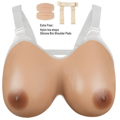 Vollence Strap on Silicone Breast Forms Fake Boobs for Mastectomy Crossdresser