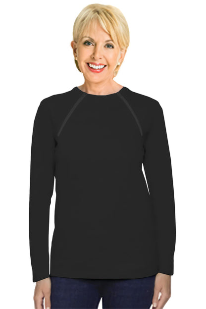 Women's Long Sleeve Chemotherapy Port with dual access Zipper Shirts