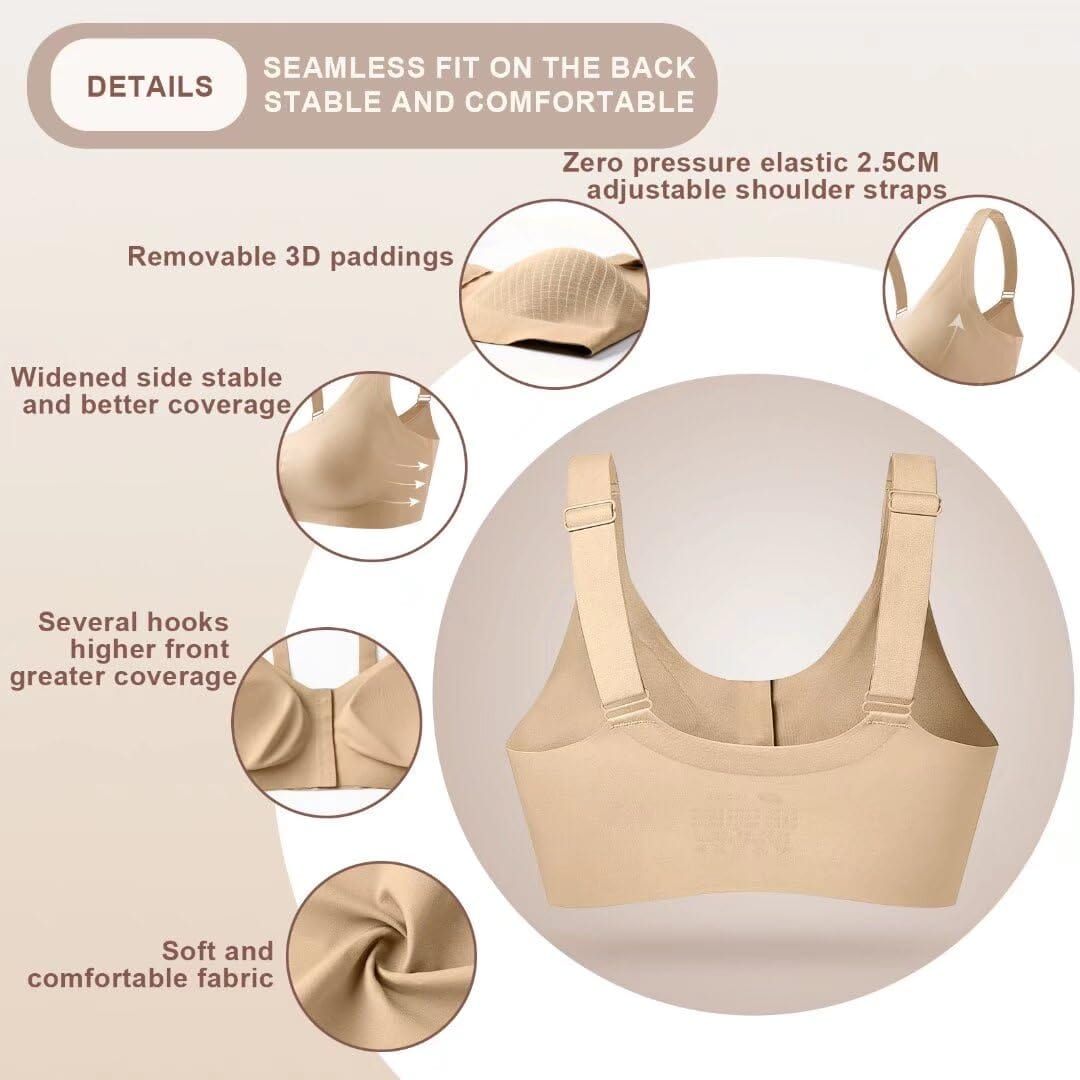 Seamless front closure mastectomy bra surgical bra Pocket Breast Prosthesis Breast forms Bralette Daily Bra