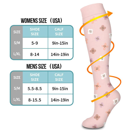 Compression Socks for Women & Men Circulation(6 pairs)-Graduated Supports Socks for Running, Athletic Sports