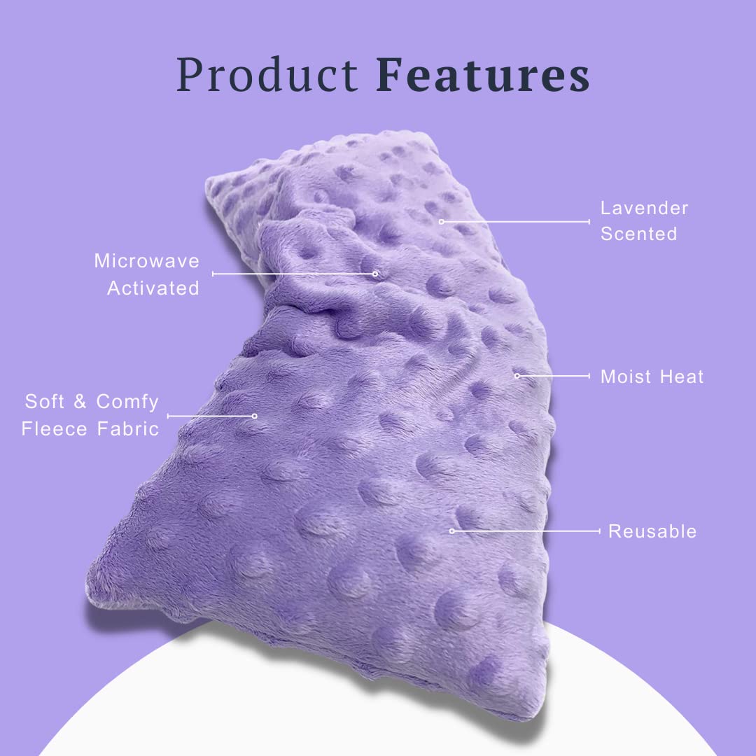 Mumu Wraps Heating Pad Microwavable , Lavender Scented Microwave Heating Pad for Pain Relief, Cramps, Muscle Ache, Joints, Neck, Shoulder, Back Pain, Warm Compress Moist Heat Pack (Lavender)