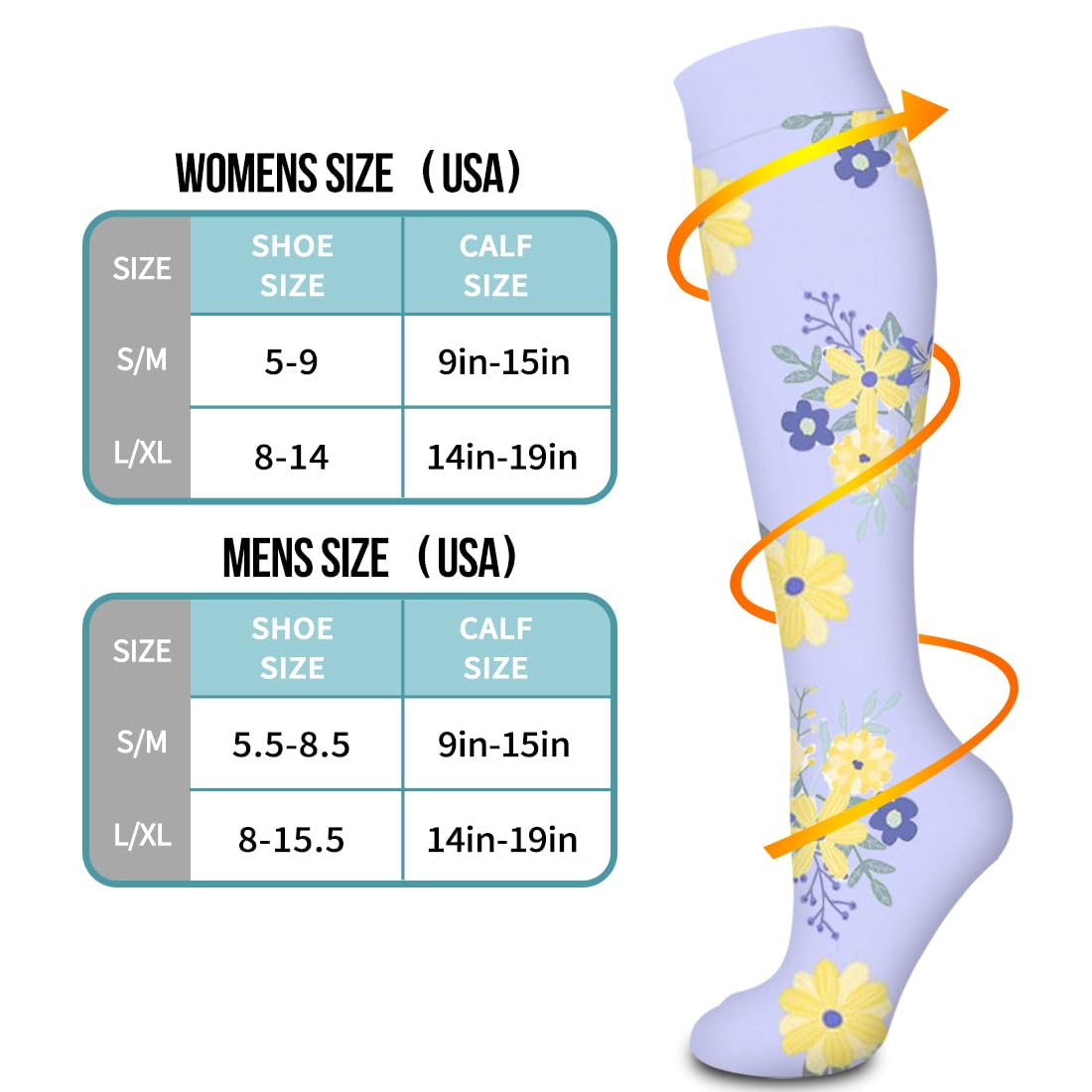 Compression Socks for Women & Men Circulation(6 pairs)-Graduated Supports Socks for Running, Athletic Sports