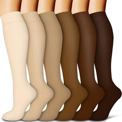 Compression Socks for Women & Men Circulation(6 pairs)-Graduated Supports Socks for Running, Athletic Sports