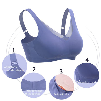 Seamless Post-Surgery Bra for Women, Mastectomy Bra with Cotton Breast Forms Set