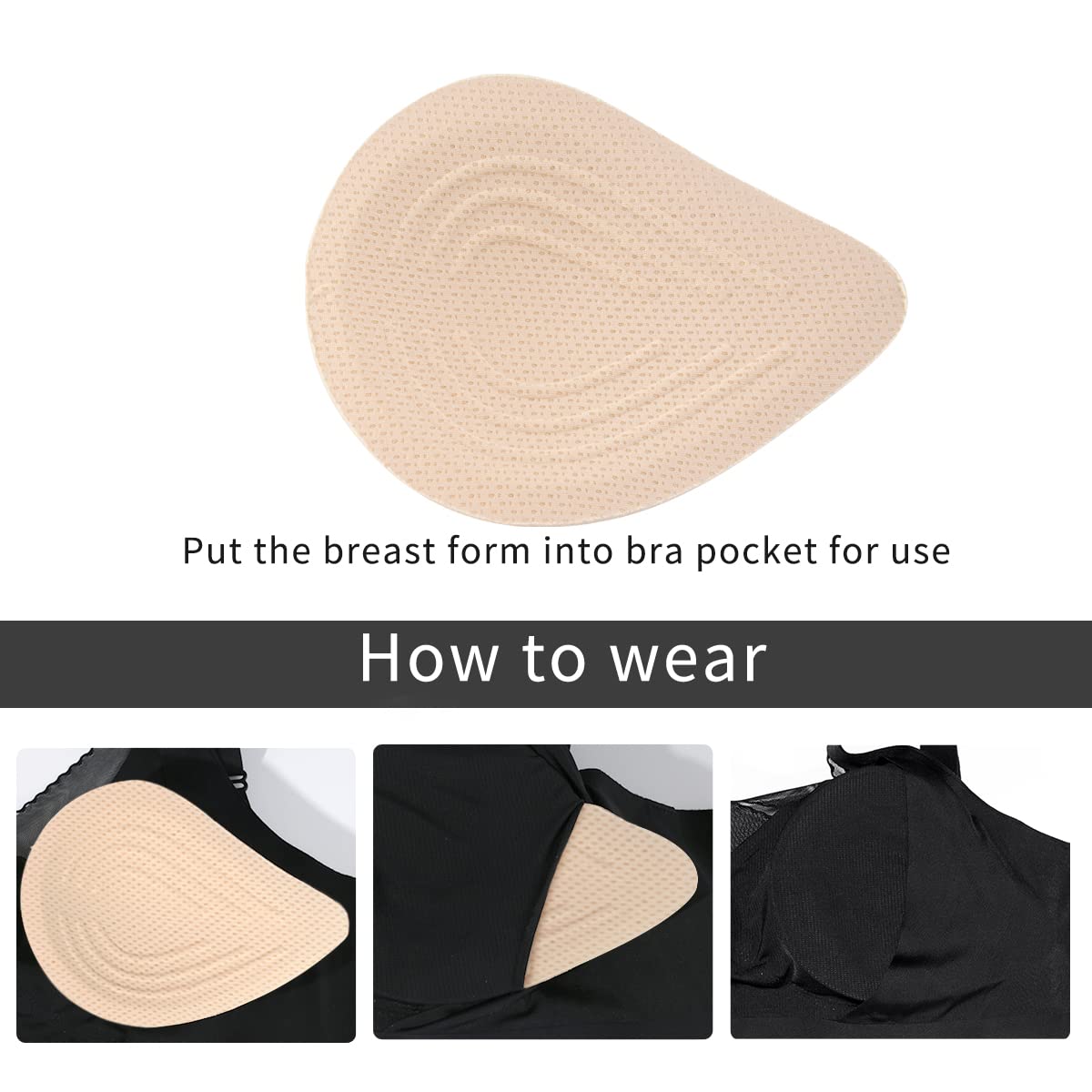 Seamless Post-Surgery Bra for Women, Mastectomy Bra with Cotton Breast Forms Set