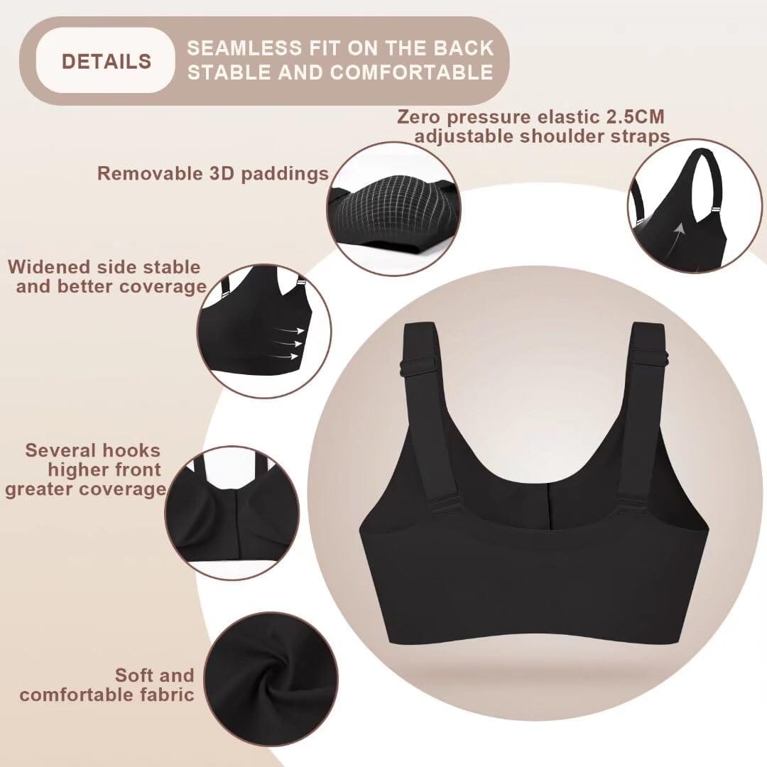 Seamless front closure mastectomy bra surgical bra Pocket Breast Prosthesis Breast forms Bralette Daily Bra