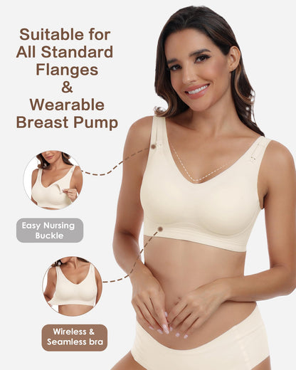 Nursing Bras for Breastfeeding Wireless Maternity Bra Soft Support Pregnancy Sleep Bra for Women