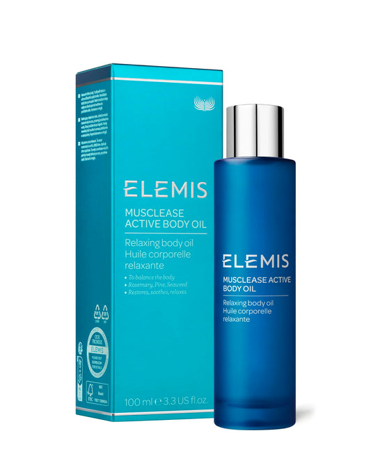 ELEMIS Musclease Active Body Oil, Fast-Absorbing Deeply Penetrates to Help Relieve, Relax, Soothe Tired and Tense Muscles, Color, Rosemary, 100 ml, 3.3 Fl Oz