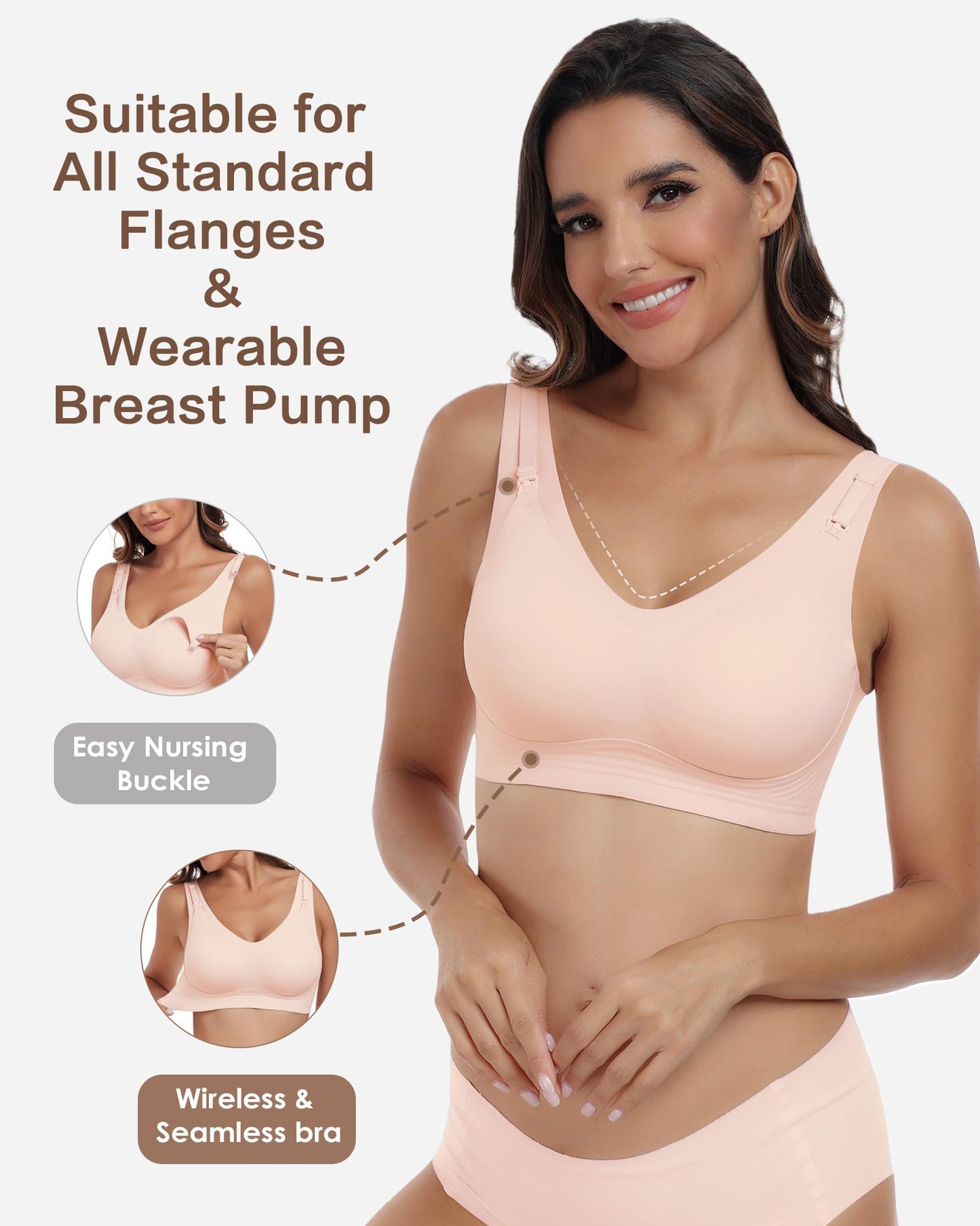 Nursing Bras for Breastfeeding Wireless Maternity Bra Soft Support Pregnancy Sleep Bra for Women