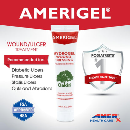 AMERIGEL Hydrogel Wound Dressing, Provides Moisture-Rich Healing Environment for Dry Wounds