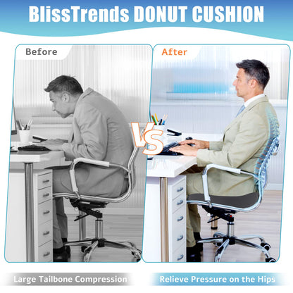 Donut Pillow Seat Cushion, Donut Chair Cushions for Postpartum Pregnancy & Hemorrhoids ,Tailbone Pain Relief Cushion, Memory Foam Seat Cushions for Office &Home Chairs