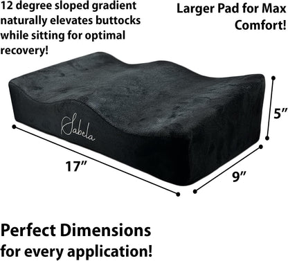 Brazilian Butt Lift BBL Pillow for Post Surgery Recovery + Drawstring Bag, Fitted Contour for Maximal Comfort, Inclined Surface for Safe & Optimal Recovery. Promotes Natural Seating Posture