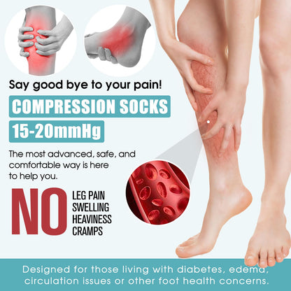 Compression Socks for Women & Men Circulation(6 pairs)-Graduated Supports Socks for Running, Athletic Sports