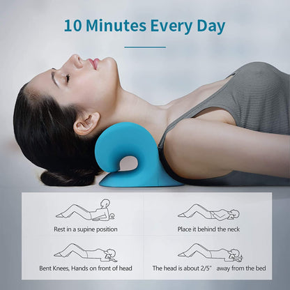 RESTCLOUD Comfortable Neck Stretcher for Neck Pain Relief, Neck and Shoulder Relaxer Cervical Neck Traction Device for TMJ Pain Relief and Muscle Relax, Cervical Spine Alignment Chiropractic Pillow