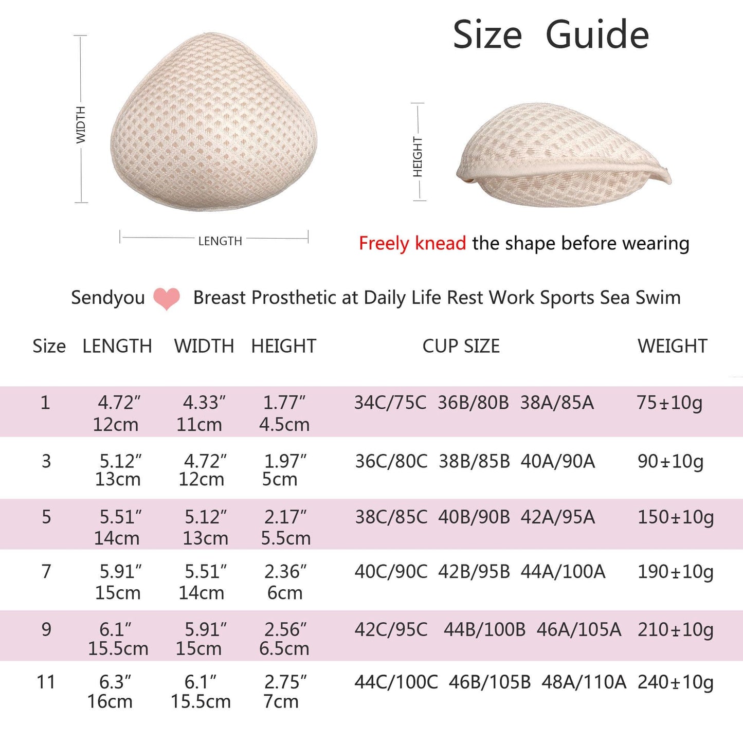 Breast Prosthesis for Mastectomy Women Pockets Bra High Level Silicone Filler Breathable Sea Swim SY86